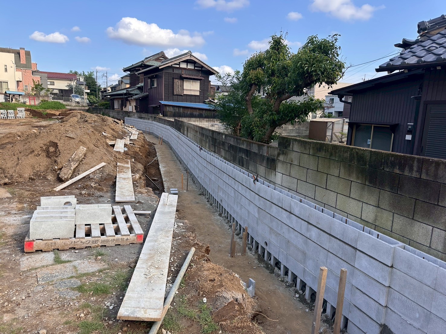 船橋市　先行ブロック工事（造成工事）※施工中